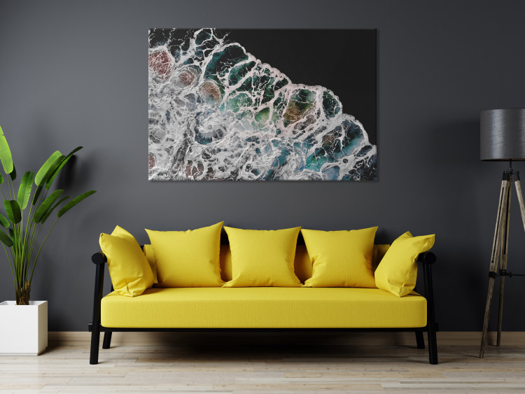 Canvas Water Abstraction (1-piece) - colorful foamy waves of black water 145165 additionalImage 3