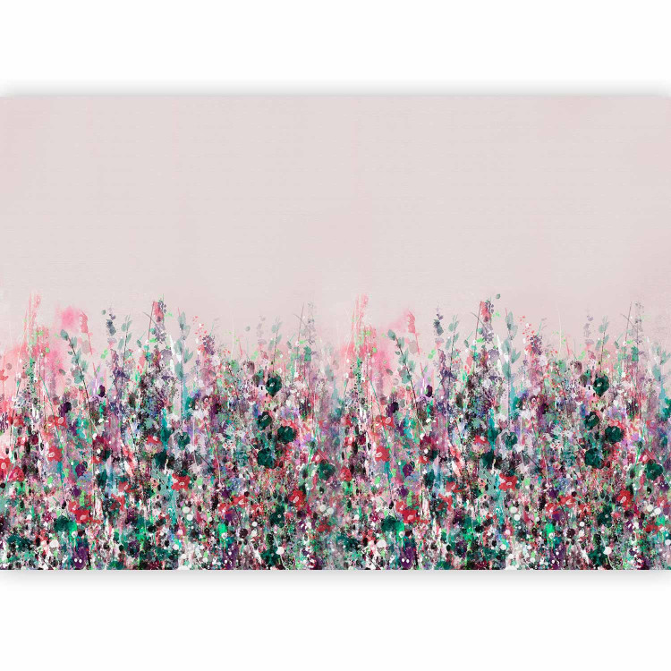 Wall Mural Pink Meadow - Painted Landscape of Wild Flowers in the Style of a Boho 145265 additionalImage 5