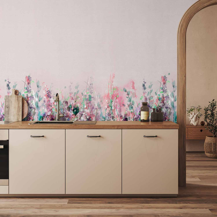 Wall Mural Pink Meadow - Painted Landscape of Wild Flowers in the Style of a Boho 145265 additionalImage 6