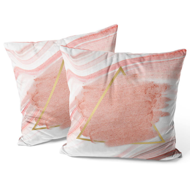 Decorative Velor Pillow Pearl planet - an abstract composition on a background of pink streaks 147065 additionalImage 3