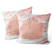 Decorative Velor Pillow Pearl planet - an abstract composition on a background of pink streaks 147065 additionalThumb 3