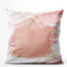 Decorative Velor Pillow Pearl planet - an abstract composition on a background of pink streaks 147065