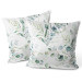 Decorative Velor Pillow Little branches - composition with a plant motif on a white background 147165 additionalThumb 3