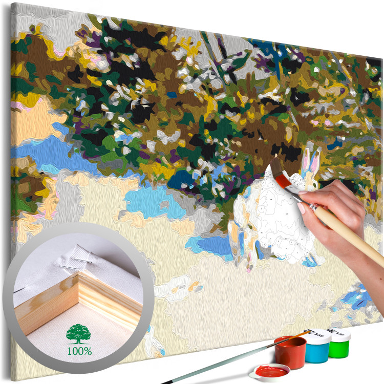Paint by Number Kit Winter Games - White Hare in the Snow, a Clearing With Trees 148465