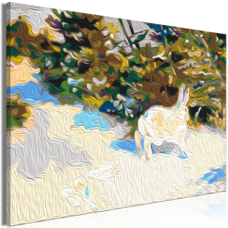 Paint by Number Kit Winter Games - White Hare in the Snow, a Clearing With Trees 148465 additionalImage 3