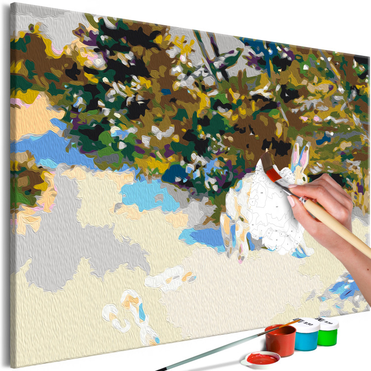 Paint by Number Kit Winter Games - White Hare in the Snow, a Clearing With Trees 148465 additionalImage 4