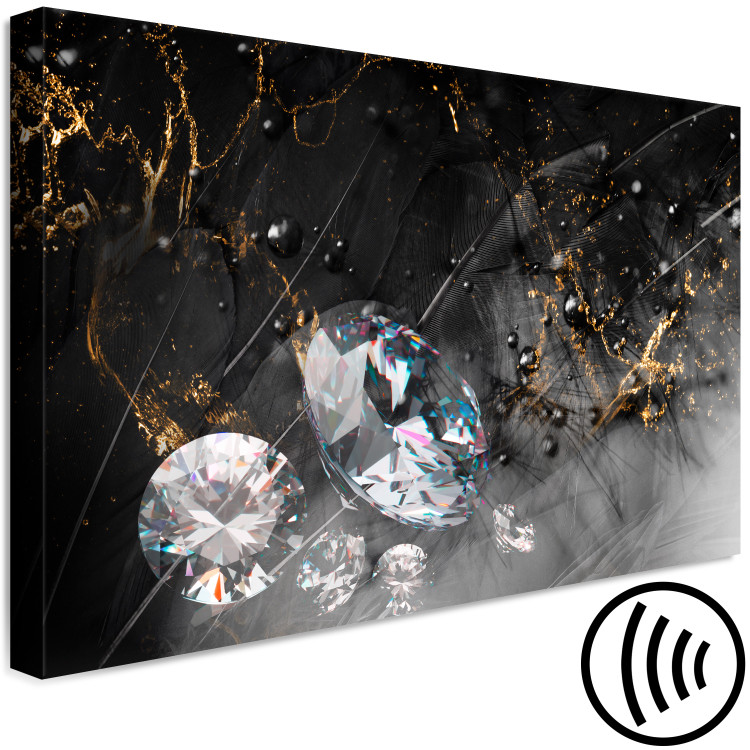 Canvas Art Print Abstraction with Diamonds (1-piece) - crystals on a black-gold background 148965 additionalImage 6
