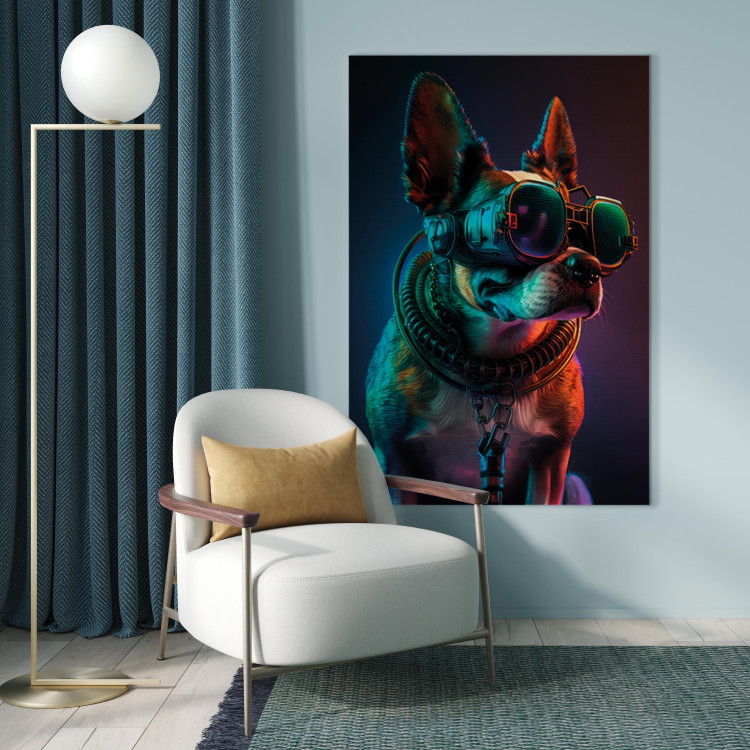 Canvas AI Boston Terrier Dog - Green Cyber Animal Wearing Cyberpunk Glasses - Vertical 150165 additionalImage 9