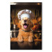Canvas Art Print AI Golden Retriever Dog - Cheerful Animal in the Role of a Cook - Vertical 150265