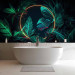 Wall Mural Jungle Light - Tropical Leaves With Neon Golden Circle 150665 additionalThumb 8