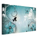 Large canvas print Turquoise Dream - Flowers and Leaves on a Blue Background Full of Sparkle [Large Format] 151265 additionalThumb 2