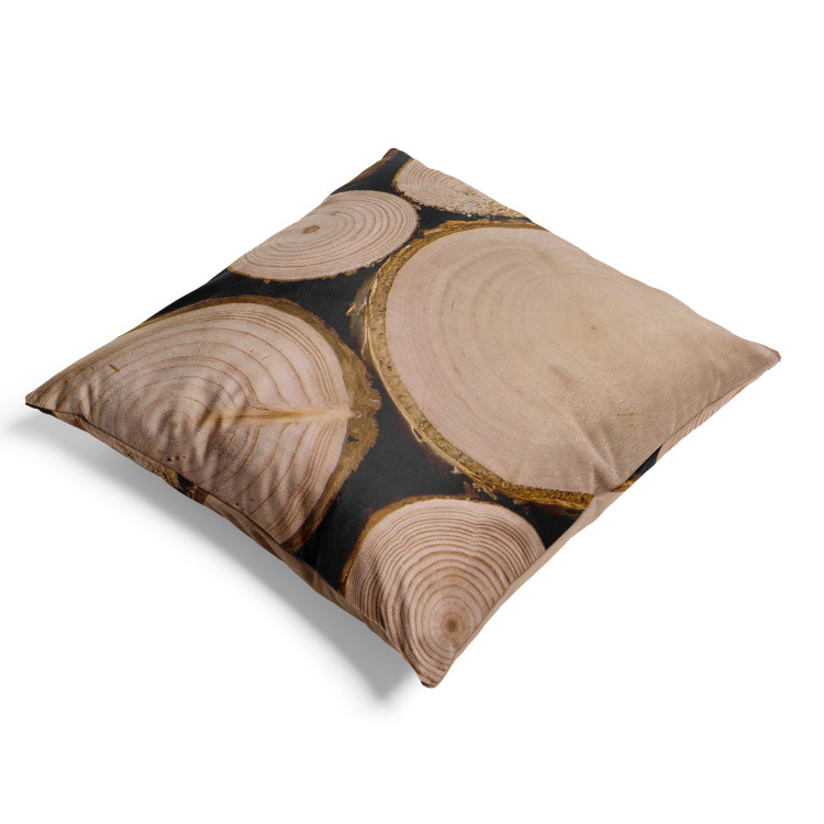 Decorative Velor Pillow Cross-Section of a Tree - Rustic Composition With Tree Rings 151365 additionalImage 4