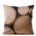 Decorative Velor Pillow Cross-Section of a Tree - Rustic Composition With Tree Rings 151365