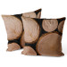 Decorative Velor Pillow Cross-Section of a Tree - Rustic Composition With Tree Rings 151365 additionalThumb 3