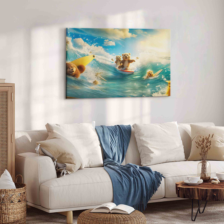 Large canvas print Floating Animals - Summer Vacation Time Spent Surfing the Waves [Large Format] 151565 additionalImage 4
