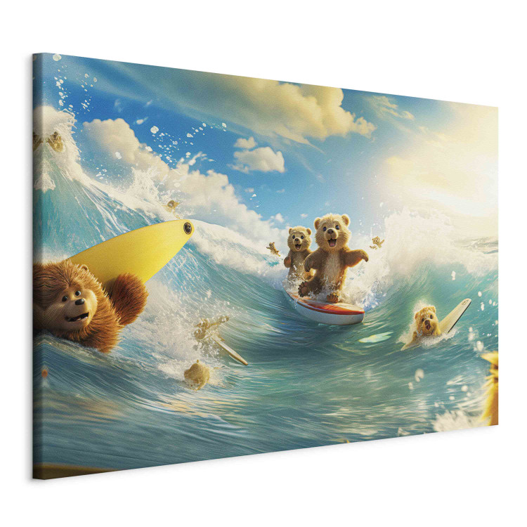 Large canvas print Floating Animals - Summer Vacation Time Spent Surfing the Waves [Large Format] 151565 additionalImage 2