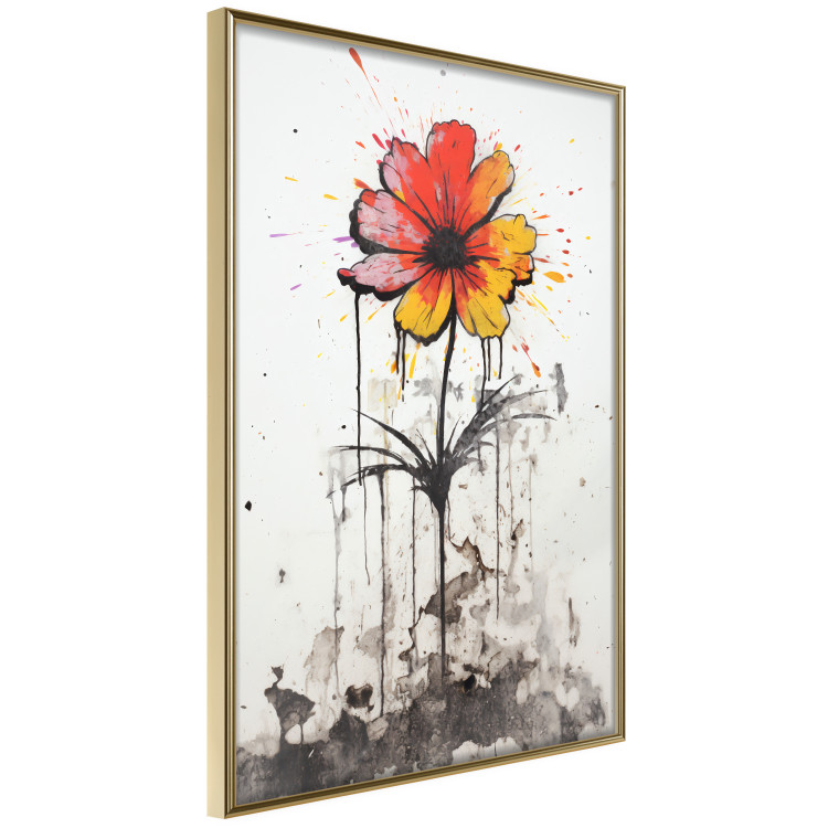 Wall Poster Graffiti Flower - Colorful Composition on the Wall in Banksy Style 151765 additionalImage 8