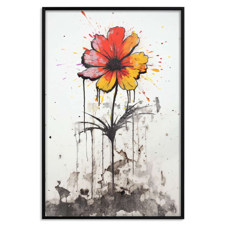 Wall Poster Graffiti Flower - Colorful Composition on the Wall in Banksy Style 151765 additionalImage 18