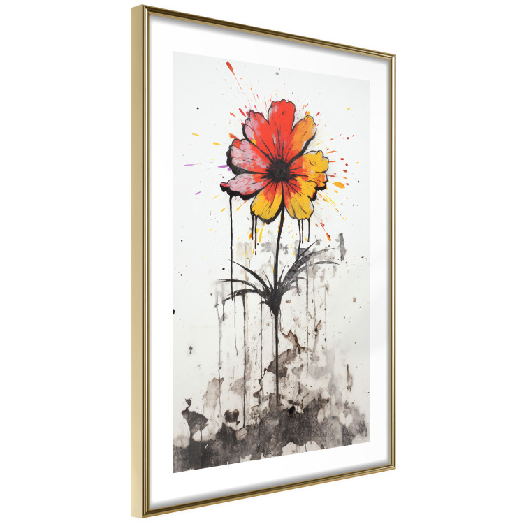 Wall Poster Graffiti Flower - Colorful Composition on the Wall in Banksy Style 151765 additionalImage 6