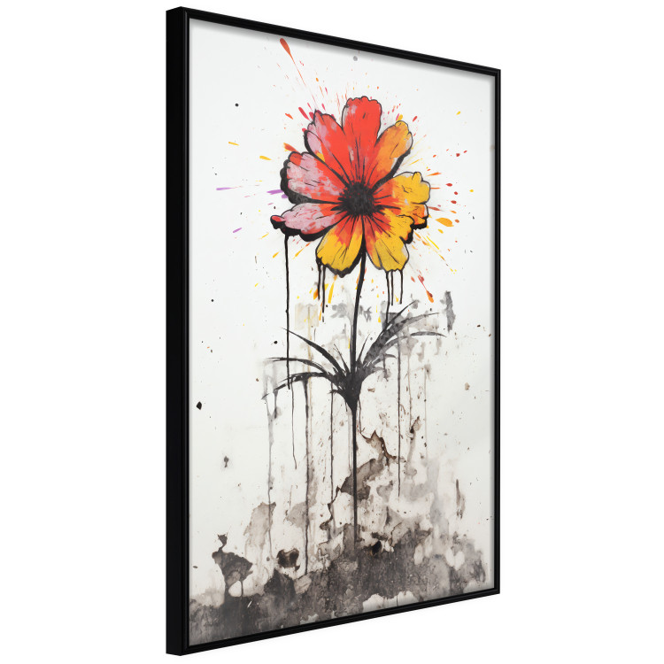 Wall Poster Graffiti Flower - Colorful Composition on the Wall in Banksy Style 151765 additionalImage 4