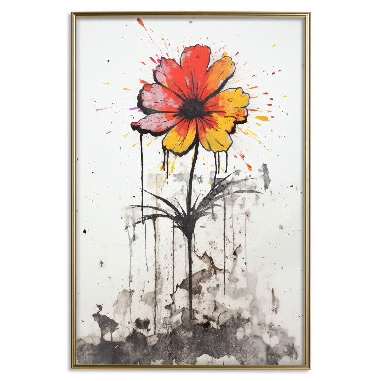 Wall Poster Graffiti Flower - Colorful Composition on the Wall in Banksy Style 151765 additionalImage 21