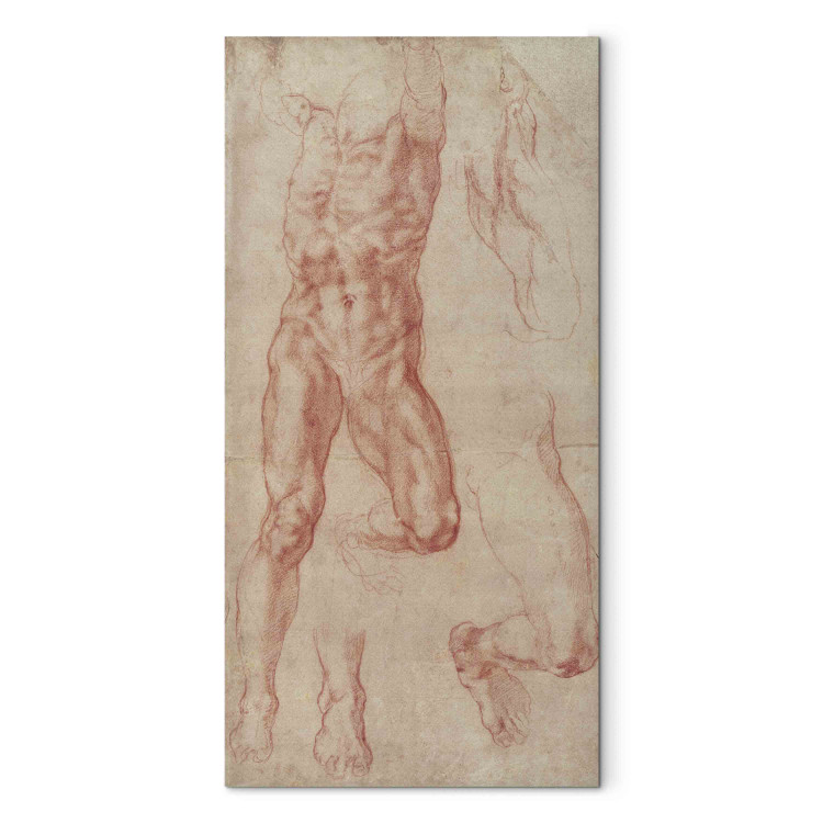Reproduction Painting Study of a crucified man (Haman) with separate leg and foot studies 152965