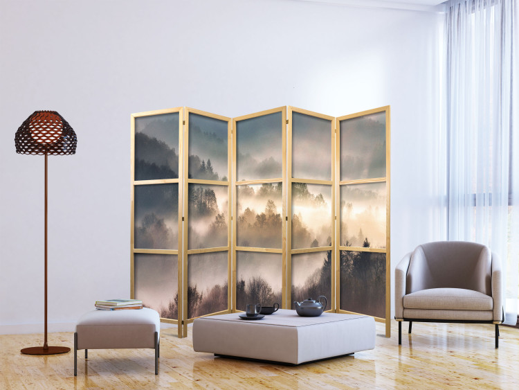 Folding Screen Mountainous Forest - Landscape in Nostalgic Mist II [Room Dividers] 159565 additionalImage 6