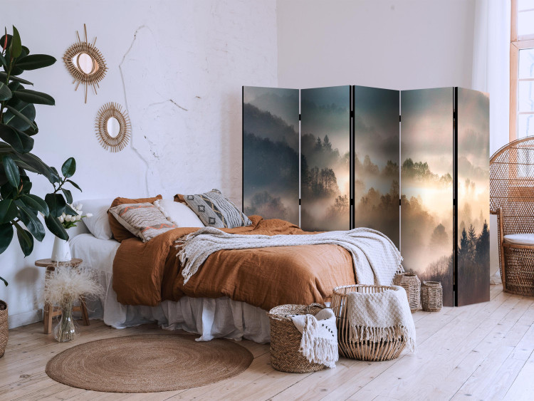 Folding Screen Mountainous Forest - Landscape in Nostalgic Mist II [Room Dividers] 159565 additionalImage 2
