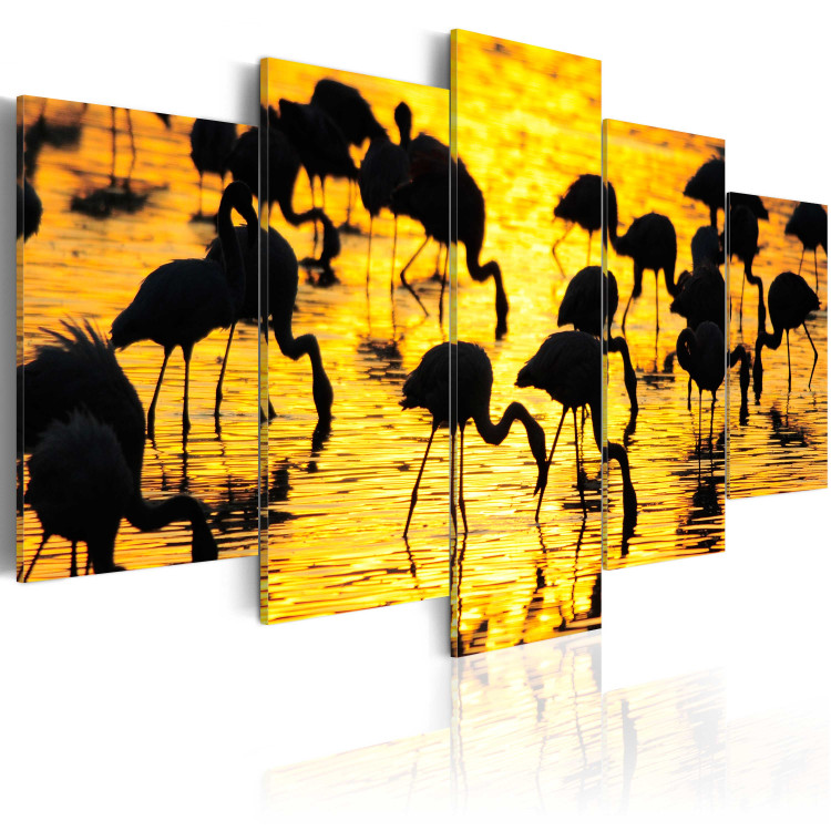 Canvas Print Flamingos by the sea 58665 additionalImage 2