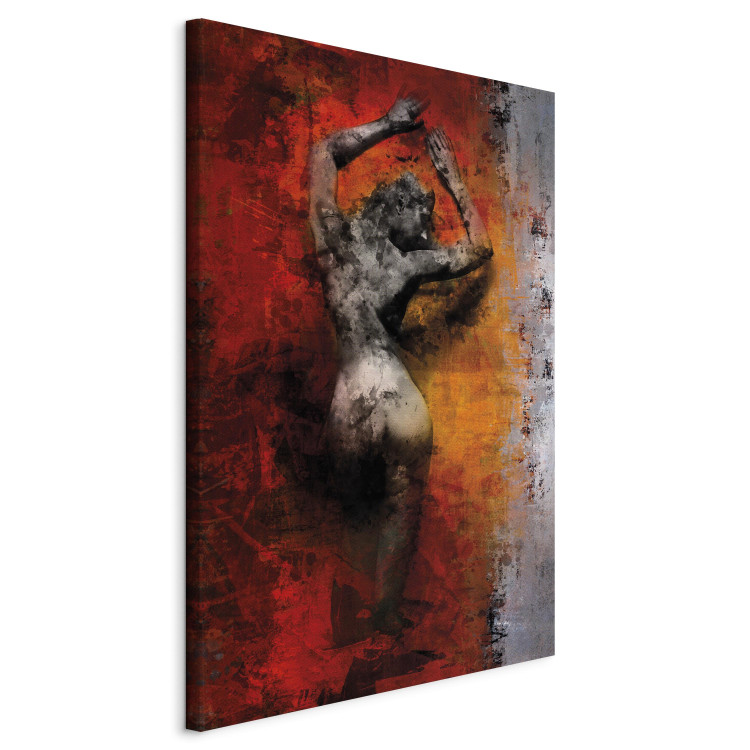 Canvas Art Print Sensuality (1-piece) - Gray Sculpture of a Woman in an Erotic Act 93165 additionalImage 2
