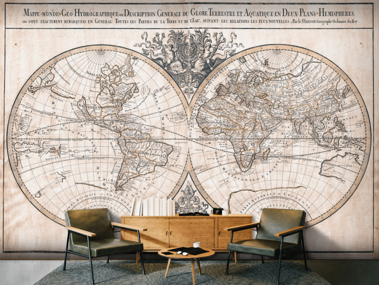 Photo Wallpaper Mappe-Monde Geo-Hydrographique 93965