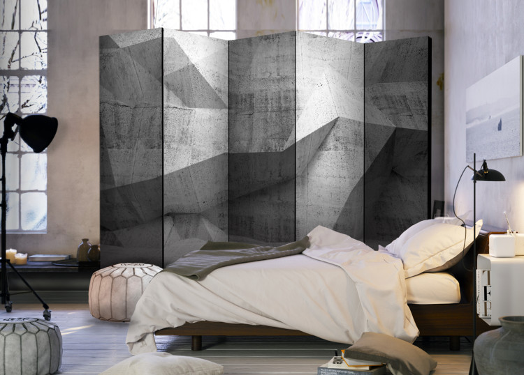 Room Divider Concrete Geometry II - abstract space of concrete in a 3D motif 95365 additionalImage 4