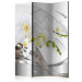 Folding Screen Pearl Dance of Orchids - white orchid flower on an abstract background 95565
