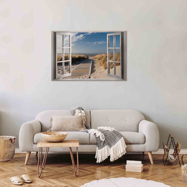 Canvas Art Print Window: View of the Beach 105175 additionalImage 3