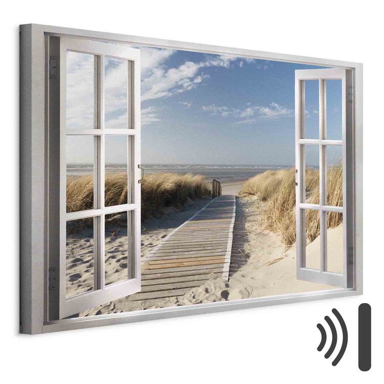 Canvas Art Print Window: View of the Beach 105175 additionalImage 8