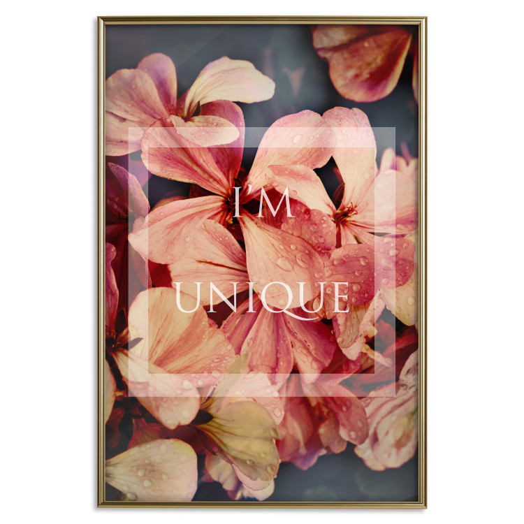 Poster I'm unique - English text on a background of colorful flower petals 114375 additionalImage 20