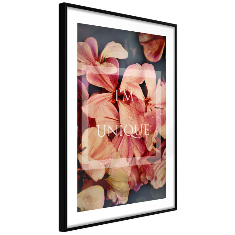Poster I'm unique - English text on a background of colorful flower petals 114375 additionalImage 11