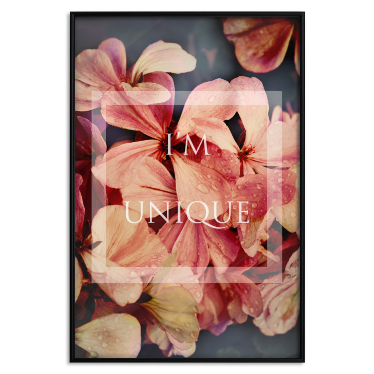 Poster I'm unique - English text on a background of colorful flower petals 114375 additionalImage 18