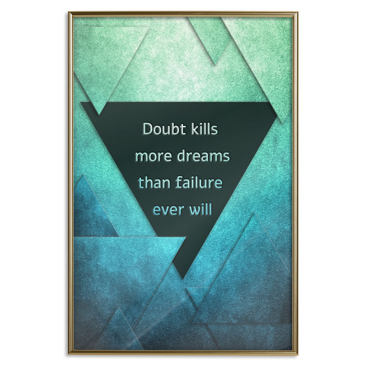 Wall Poster Believe in Dreams - motivational English quote on a background of triangles 114575 additionalImage 20