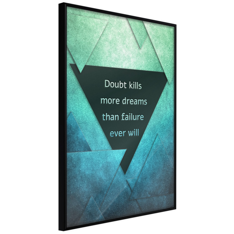 Wall Poster Believe in Dreams - motivational English quote on a background of triangles 114575 additionalImage 12