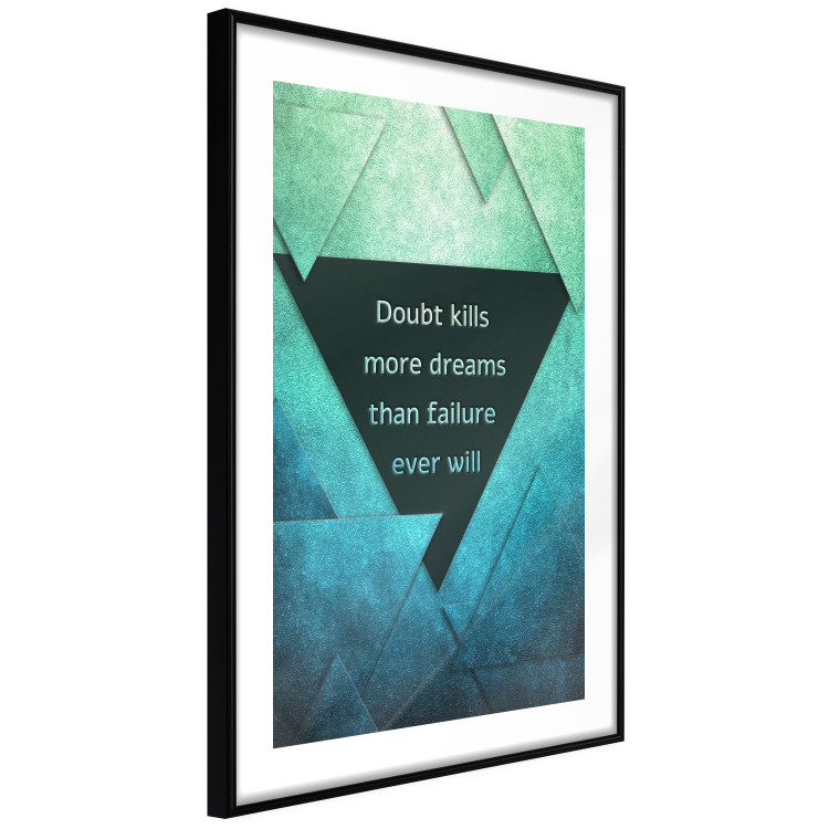 Wall Poster Believe in Dreams - motivational English quote on a background of triangles 114575 additionalImage 13