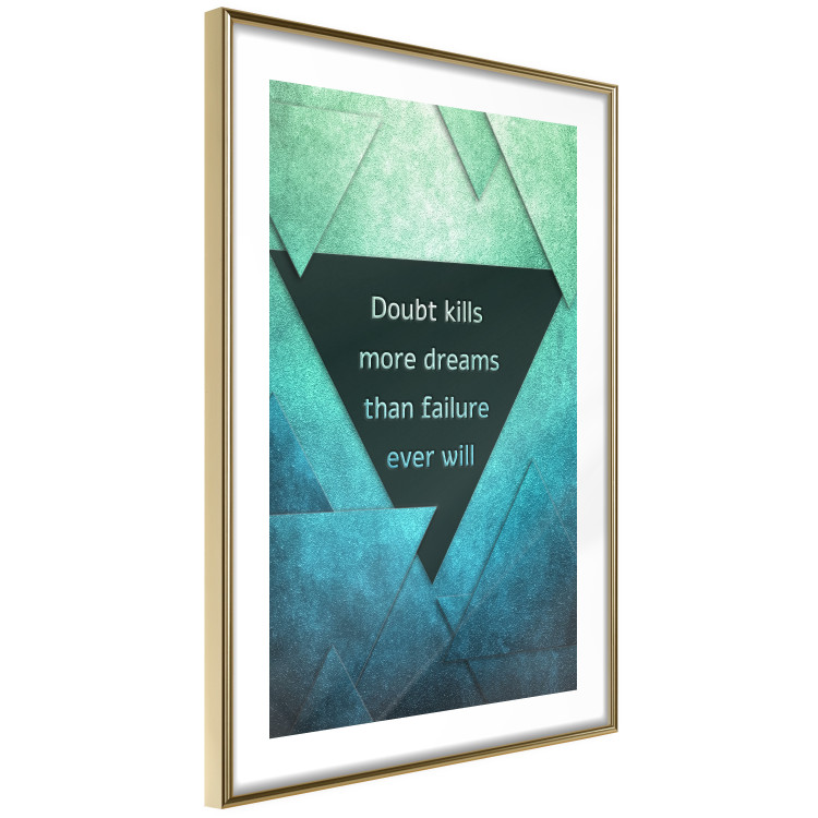 Wall Poster Believe in Dreams - motivational English quote on a background of triangles 114575 additionalImage 8