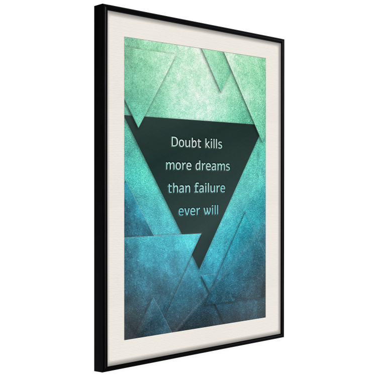 Wall Poster Believe in Dreams - motivational English quote on a background of triangles 114575 additionalImage 3
