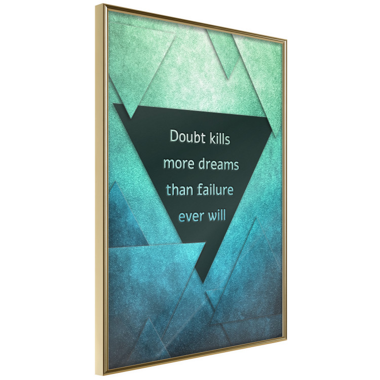 Wall Poster Believe in Dreams - motivational English quote on a background of triangles 114575 additionalImage 14