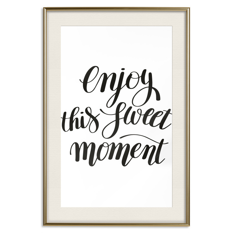 Wall Poster Enjoy This Sweet Moment - black English text on a solid background 114675 additionalImage 27