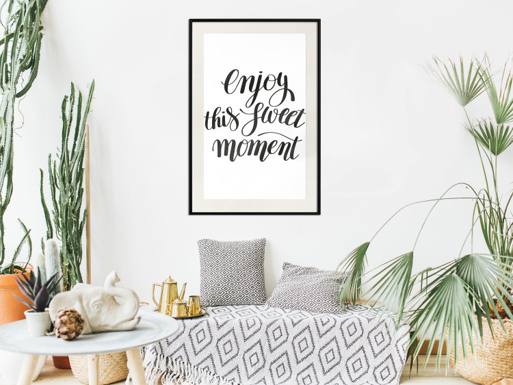 Wall Poster Enjoy This Sweet Moment - black English text on a solid background 114675 additionalImage 23