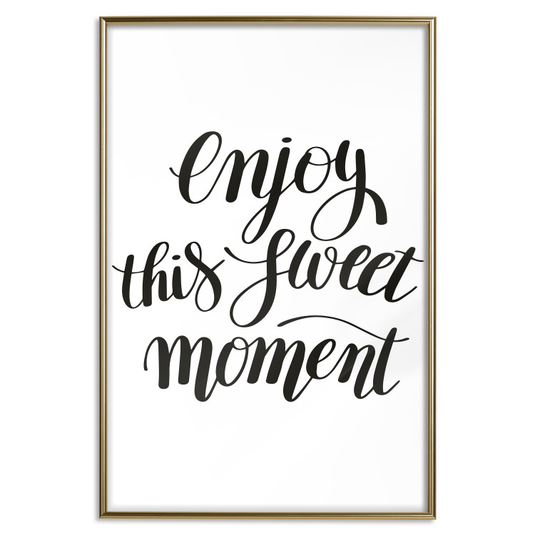 Wall Poster Enjoy This Sweet Moment - black English text on a solid background 114675 additionalImage 14