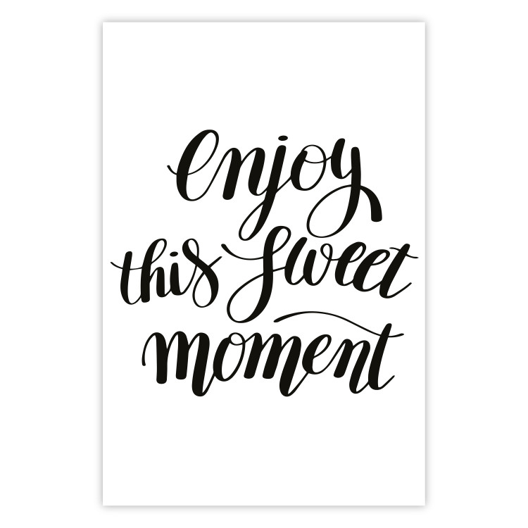 Wall Poster Enjoy This Sweet Moment - black English text on a solid background 114675