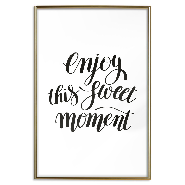 Wall Poster Enjoy This Sweet Moment - black English text on a solid background 114675 additionalImage 19