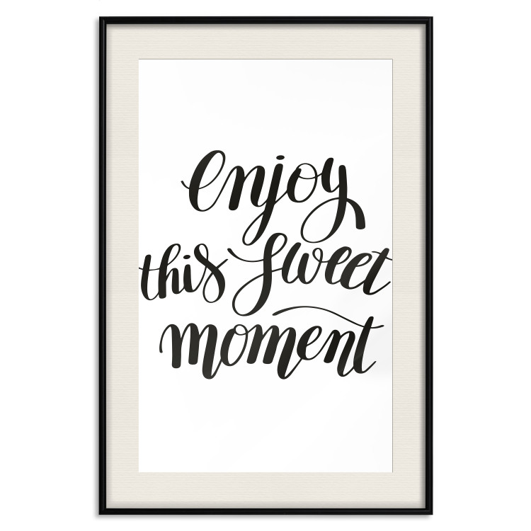 Wall Poster Enjoy This Sweet Moment - black English text on a solid background 114675 additionalImage 26